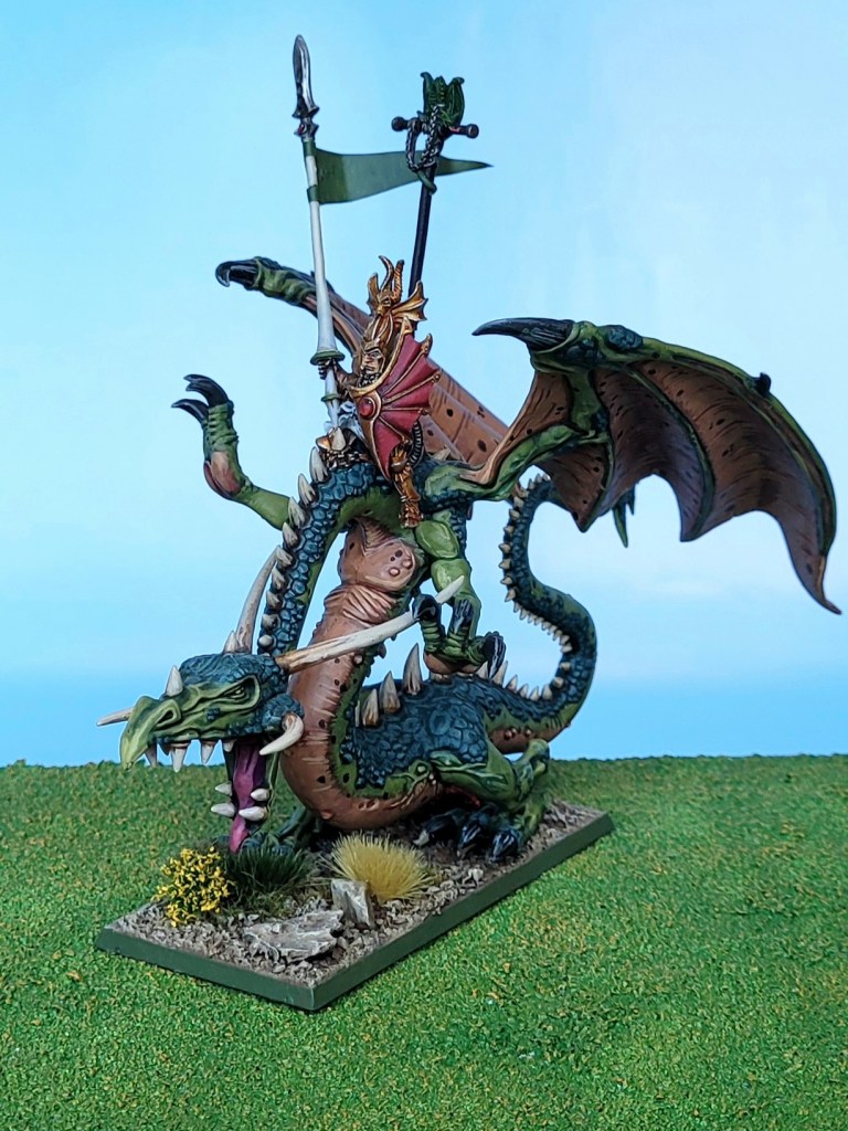 A reasonably well painted Warhammer dragon from 1998